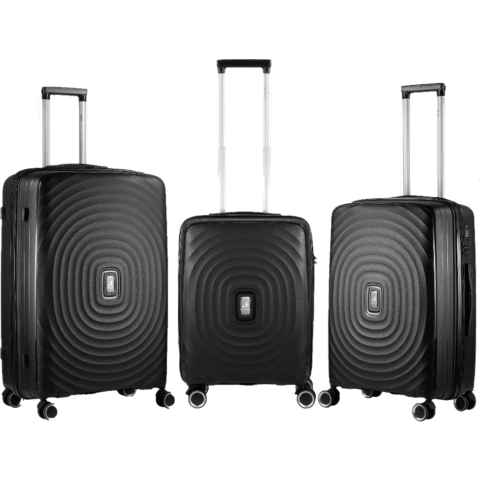 Travelwize Ripple PP 4-Wheel Spinner 55cm Luggage Black