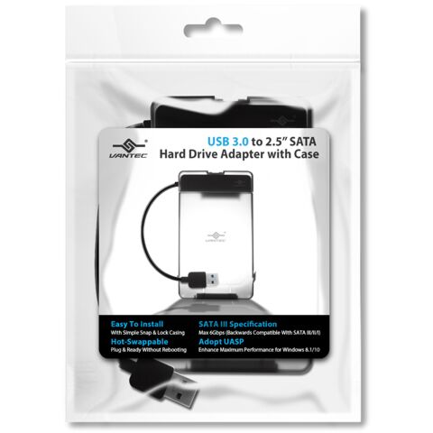 Vantec - USB 3.0 to 2.5 inch SATA HDD Adapter with case