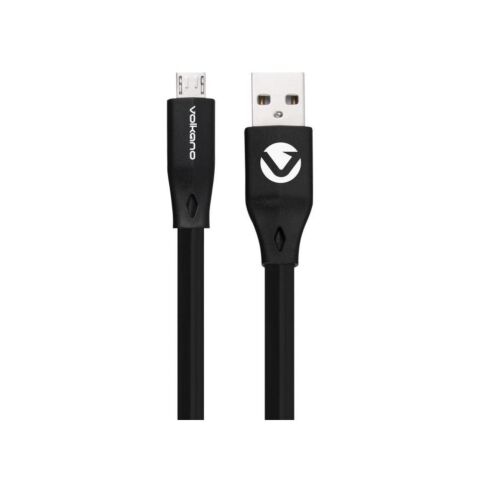 Volkano Slim Series Flat PVC Micro USB Cable 1.2m Black