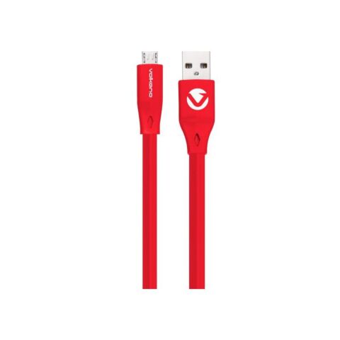 Volkano Slim Series Flat PVC Micro USB Cable 1.2m Red