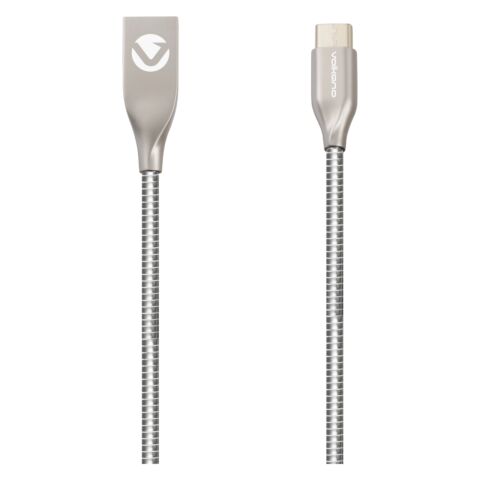 Volkano Iron Series Round Metallic Spring Micro USB Cable 1.2m Champagne Gold