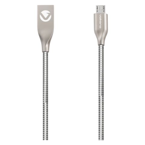 Volkano Iron Series Round Metallic Spring Type-C Cable 1.2m Champagne Gold