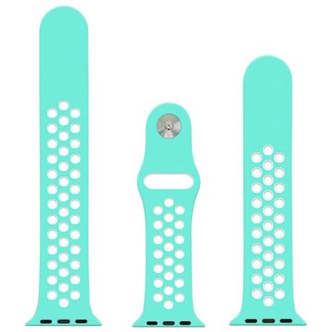 Volkano Smart Watch Band - Sport Silicone - iWatch 38mm - Light Blue and White S/L