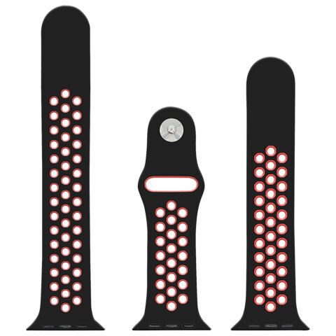 Volkano Smart Watch Band - Sport Silicone - iWatch 42mm - Black and Red S/L