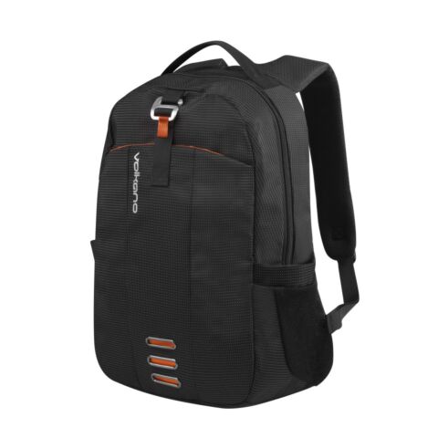 Volkano Longitude Laptop Backpack Black and Orange 1 compartment