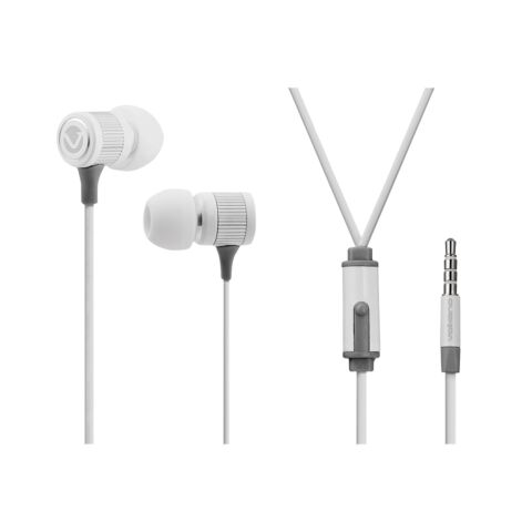 Volkano Earphones with Mic - Metallic Series White