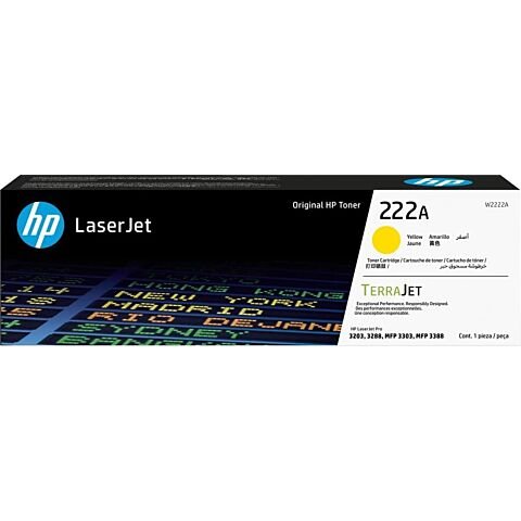 HP 222A Yellow Toner Cartridge 1200 Pages Original W2222A Single-pack