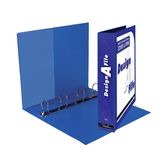 Treeline Design A File A4 4 D Ring 40mm Blue Box-10