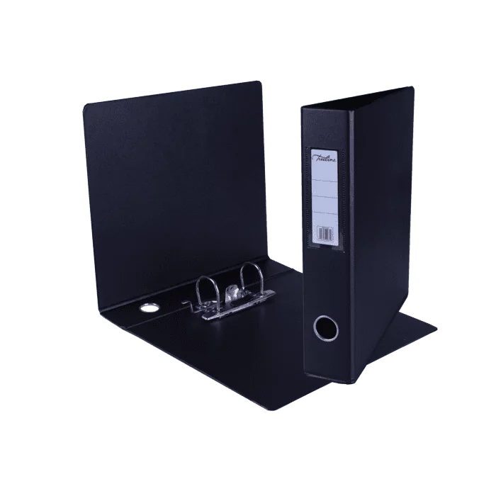 Treeline A4 Mini Lever Arch File PVC Box-10 Black