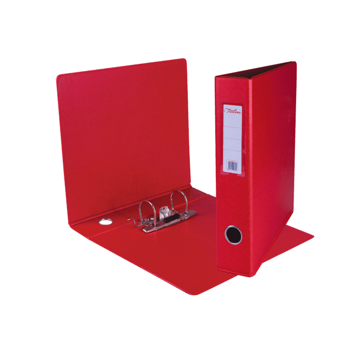 Treeline A4 Mini Lever Arch File PVC Box-10 Red 