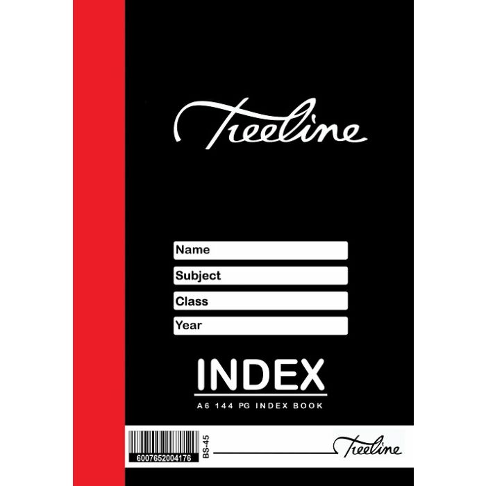 Treeline A6 144 pg Index Book