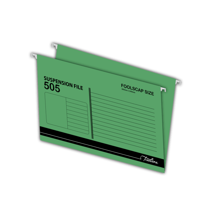 Treeline Foolscap Suspension File Green Box-25