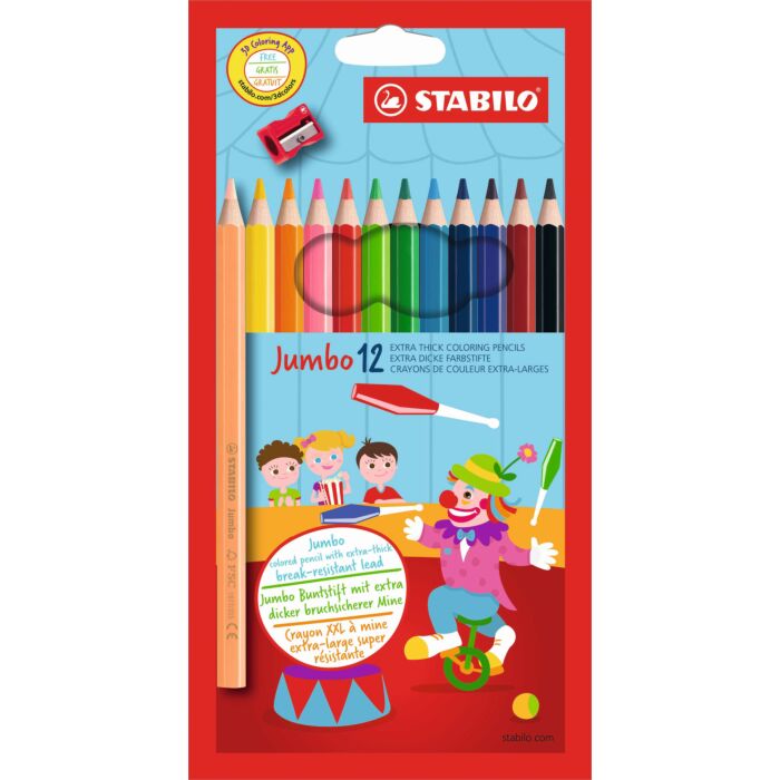 STABILO 12 Assorted Jumbo Colour Pencil (Box of 6)