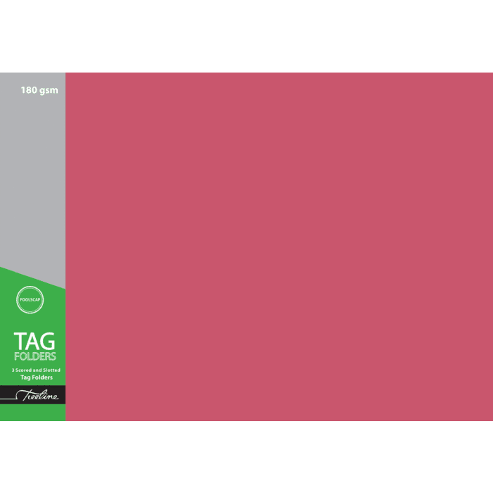 Treeline Tag Manilla Folders 180gsm Red Pkt-100