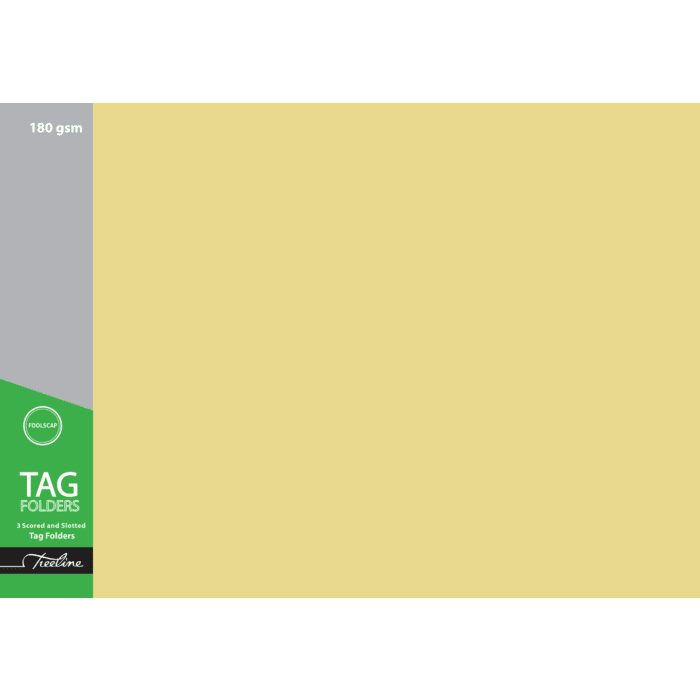Treeline Tag Manilla Folders 180gsm Yellow Pkt-100