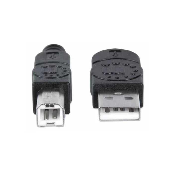 Manhattan Hi-Speed USB B Device Cable - USB 2.0 Type-A Male to Type-B Male 480 Mbps 1m