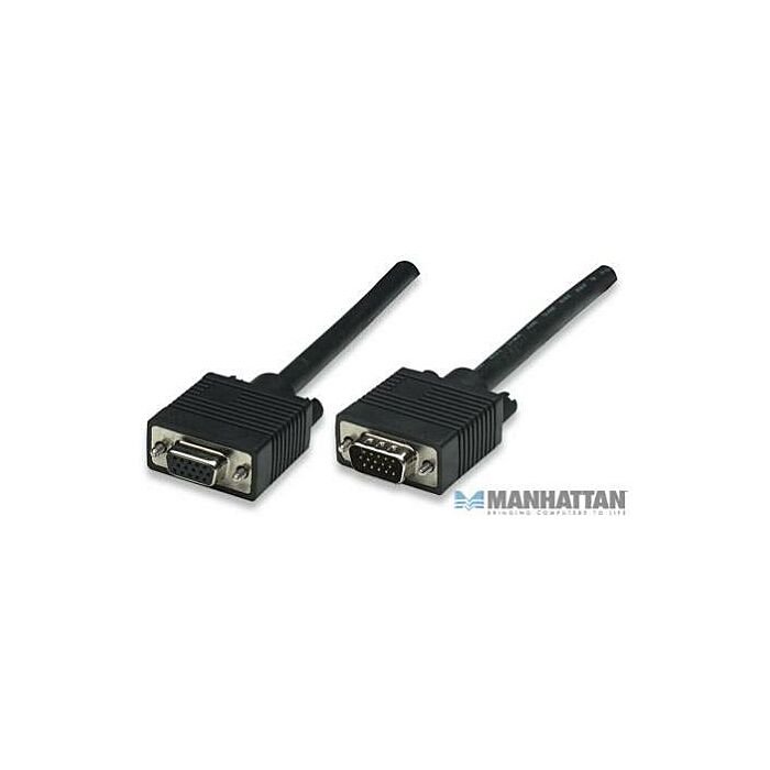 Manhattan SVGA Extension Cable HD15M (Male) to HD15F (Female) 10 metres Extends any monitor cable
