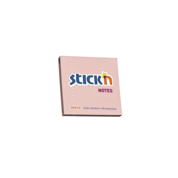 Stickn 76x76 Pastel Notes Pink 100 Sheets Per Pad Pkt-12