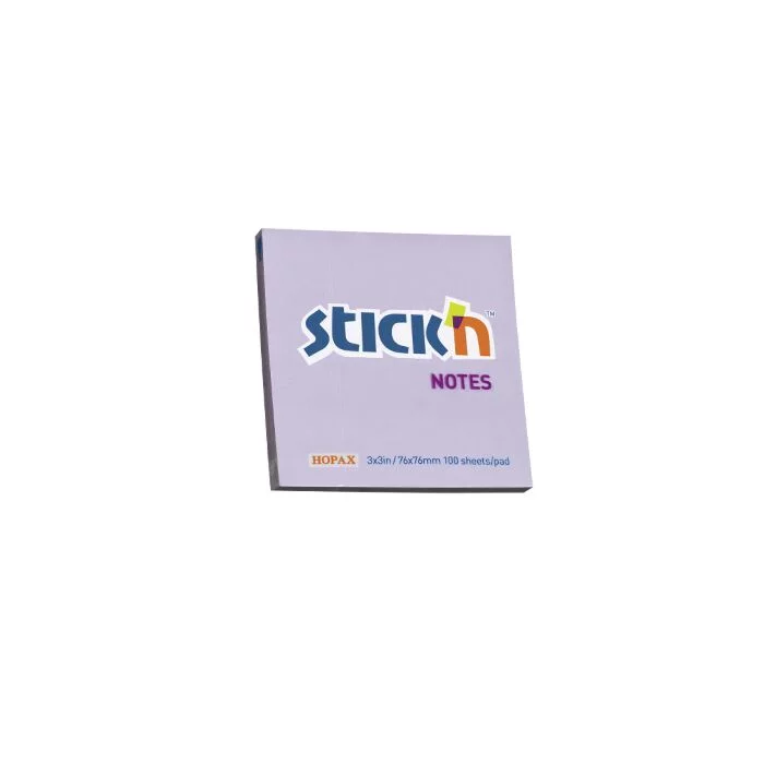Stickn 76x76 Pastel Notes Purple 100 Sheets Per Pad Pkt-12