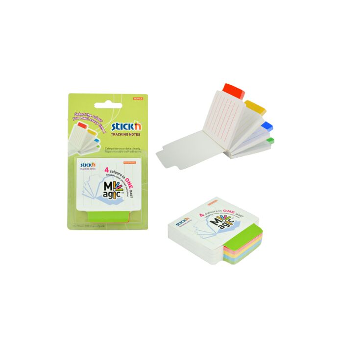 Stickn 70 x 70mm Tracking Notes Frame Colours 100 Sheets Per Pad 4 Pads Per Pack