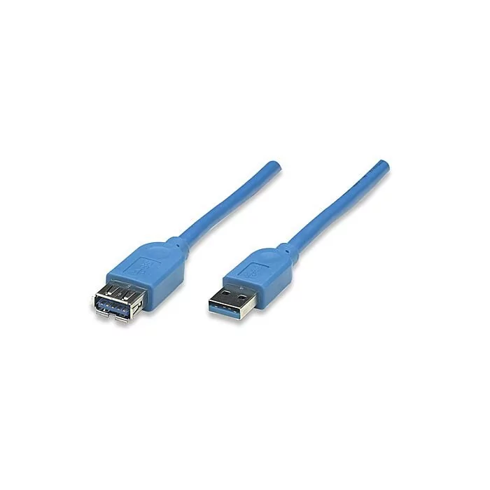 Manhattan SuperSpeed USB Extension Cable - A Male / A Female 2m (6.5 ft.) Blue