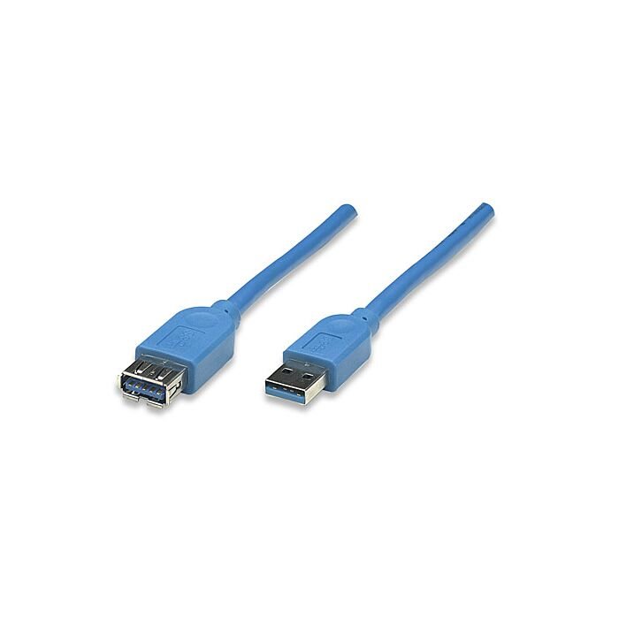 Manhattan SuperSpeed USB Extension Cable - A Male / A Female 3m (10 ft.) Blue