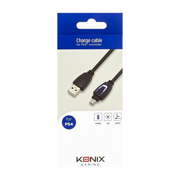 Konix - LED charge cable for PS4 controller