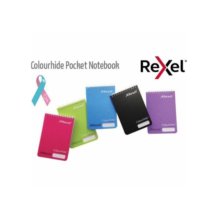 Rexel Colourhide Feint Ruled Pocket Notebook (60gsm)(96 Pages)(Pink)