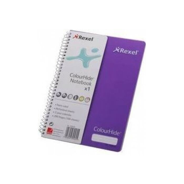 Rexel Purple Colourhide A5 Notebook 200 Page
