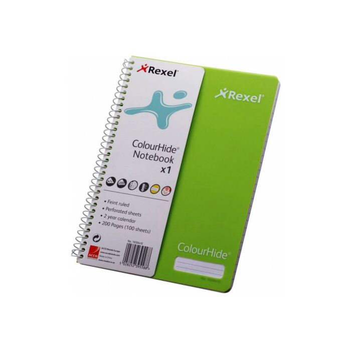 Rexel Lime Colourhide A5 Notebook 200 Page