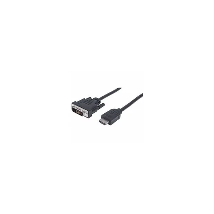 Manhattan HDMI Cable - HDMI Male to DVI-D 24+1 Male Dual Link Black 1.8 m