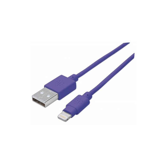 Manhattan iLynk Lightning Cable Type A Male to 8 Pin Male 1m (3 ft.) Purple