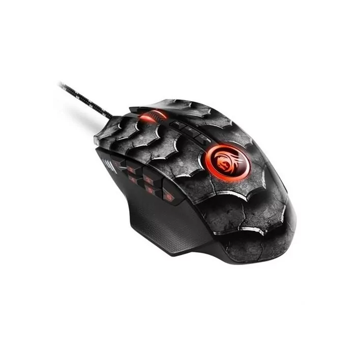 Sharkoon Drakonia II Gaming Laser Mouse with adjustable weights - 15000 DPI Optical sensor 12 programmable buttons + 4-way scroll wheel USB Interface - Black