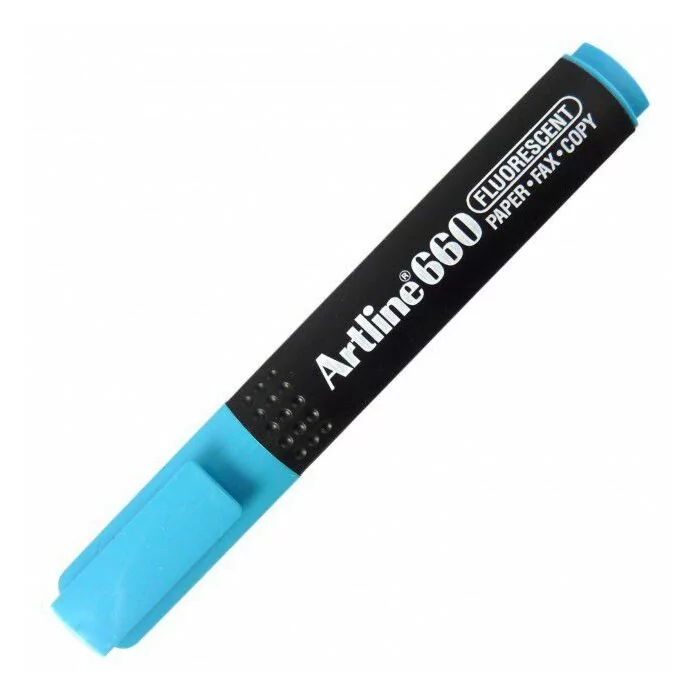 Artline EK 660 Fluorescent Highlighter Chisel Tip 4.0mm Blue Box-12