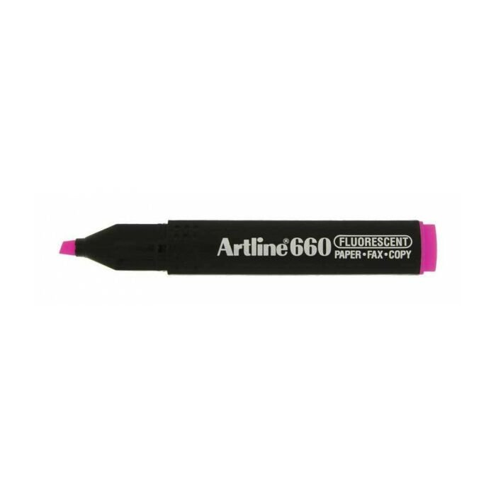 Artline EK 660 Fluorescent Highlighter Chisel Tip 4.0mm Pink Box-12
