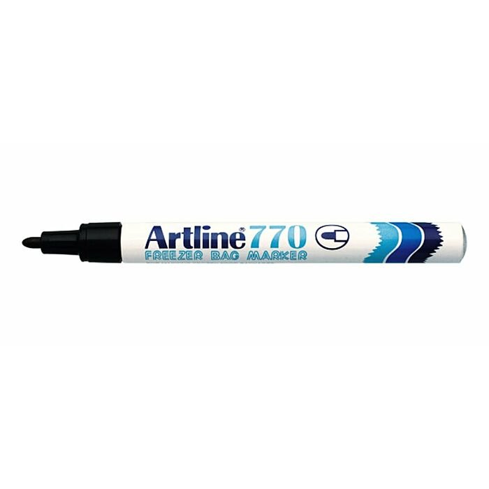 Artline EK 770 Permanent Freezer Bag Marker 1.0mm Black Box-12