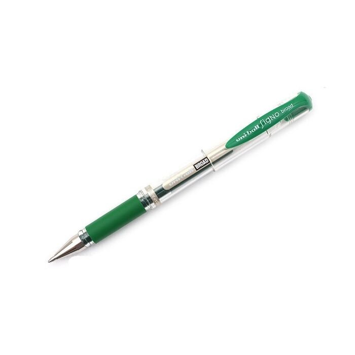 Uni-Ball UMN-153 Signo Broad Anti-Fraud 1.0mm Rollerball with Cap and Grip Green Box-12