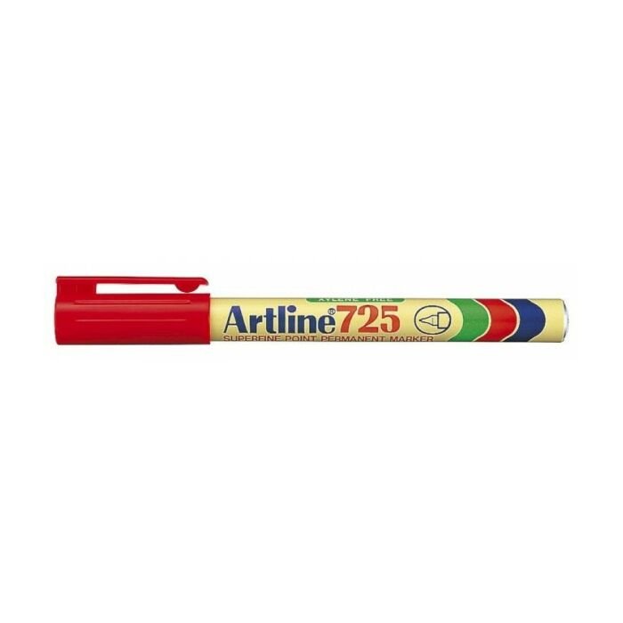 Artline EK 725 Permanent Extra Fine Permanent Marker 0.4mm Red Box-12