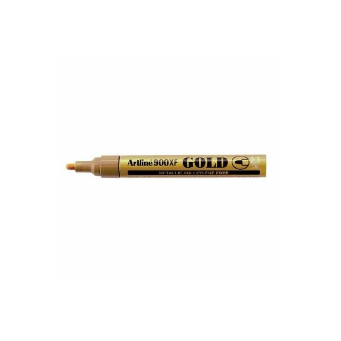 Artline EK 900 XF Medium Point Permanent Metallic Ink Marker 0.8mm Gold Box-12
