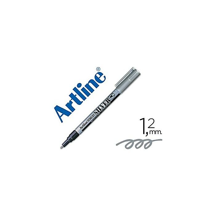 Artline EK 990 XF Fine Point Permanent Metallic Ink Marker 0.8mm Silver Box-12