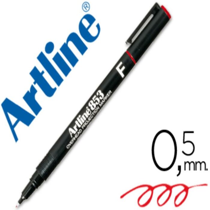 Artline EK 853 Permanent Fine Point Permanent Overhead Projection Marker 0.5mm Red Box-12