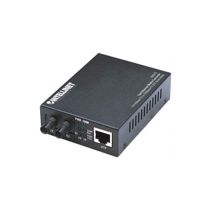 Intellinet Gigabit Ethernet Single Mode Media Converter - 10/100/1000Base-T to 1000Base-LX (SC) Single-Mode 20 km (12.4 mi)