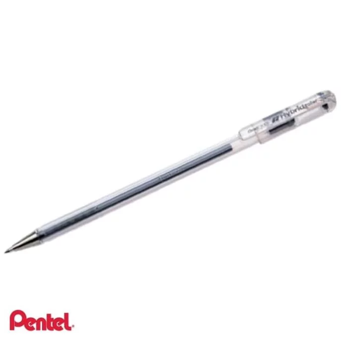 Pentel K105 Hybrid Roller 0.6mm Rolller Pen Crystal Body Black Box-12
