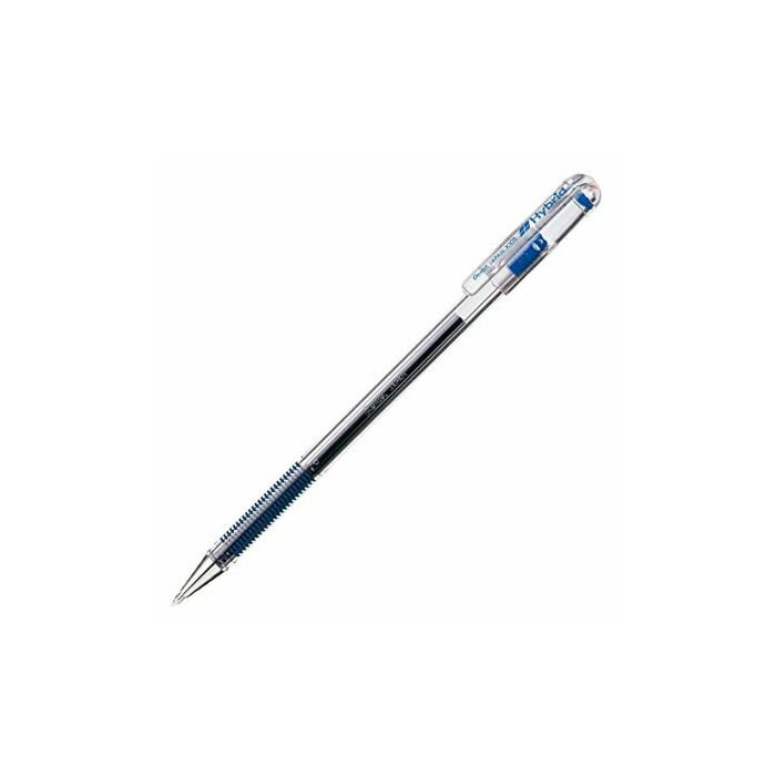 Pentel K105 Hybrid Roller 0.6mm Rolller Pen Crystal Body Blue Box-12