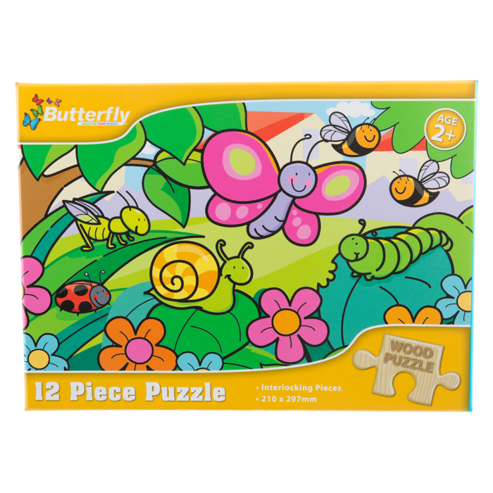 Butterfly Wooden Puzzle A4 12 Piece Assorted Designs