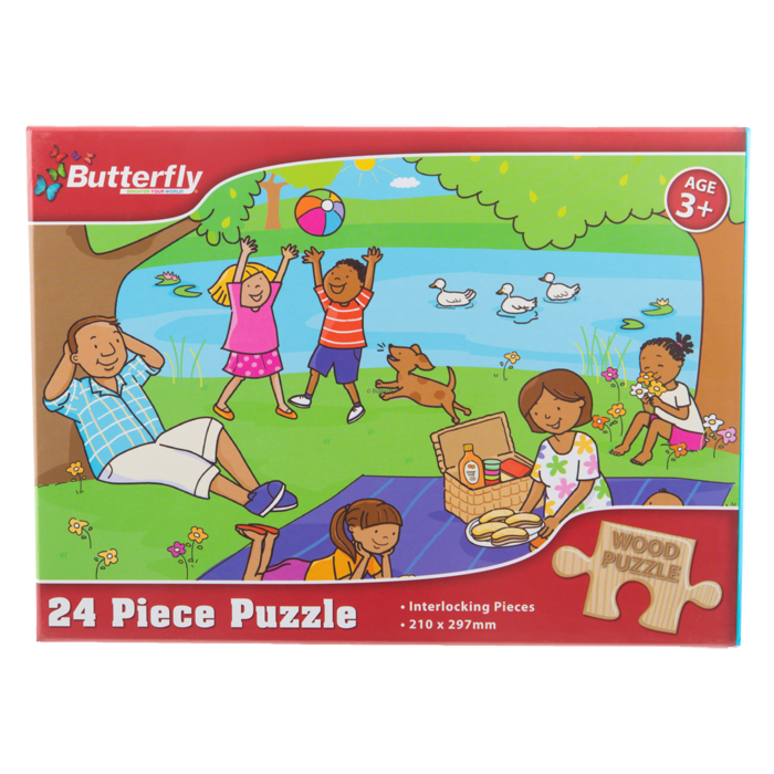 Butterfly Wooden Puzzle A4 24 Piece Assorted Designs