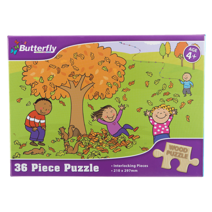 Butterfly Wooden Puzzle A4 36 Piece Assorted Designs