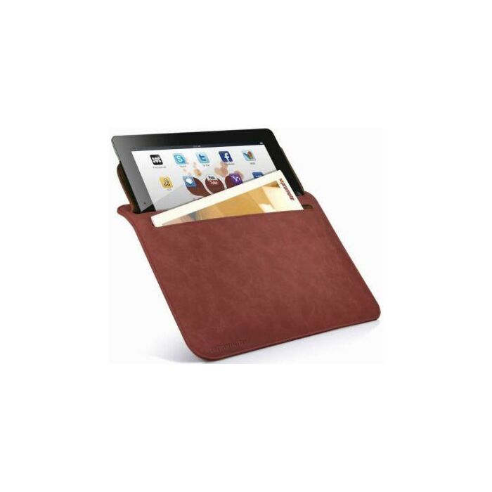 Premium protective horizontal shamwa leather case with extra pocket For iPad 2- The New iPad Brown