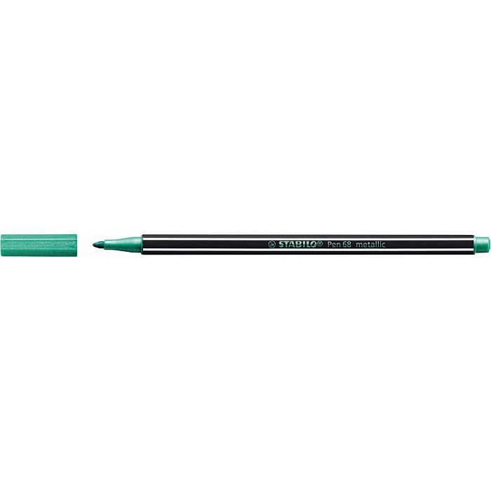 STABILO Pen 68 Fibre-Tip Pen Metallic Green (Box-12)