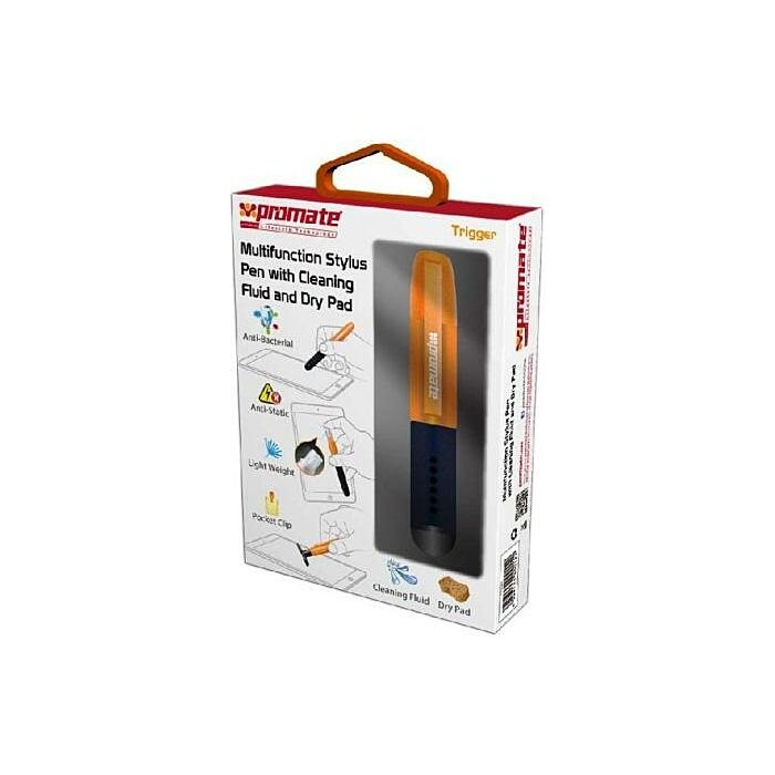 Promate Trigger Multifunction Stylus Pen with Cleaning Fluid and Dry Pad